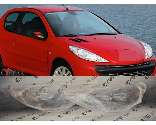 Peugeot 206 Plus Sağ Sol Far Camı 2008-2013 / Sıfır İthal