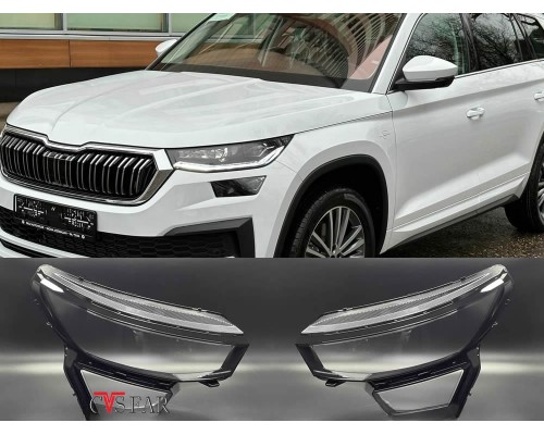Skoda Kodiaq Sağ Sol Far Camı 2022-2024 / Sıfır İthal