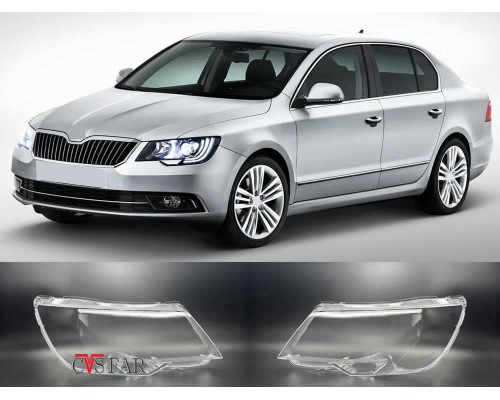 Skoda Superb Sağ Sol Far Camı 2013-2015 / Sıfır İthal